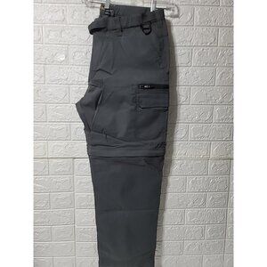 Men's B.C. CLOTHING Convertible Pants / Shorts Gray Belted Size XXL x 30 NWOT